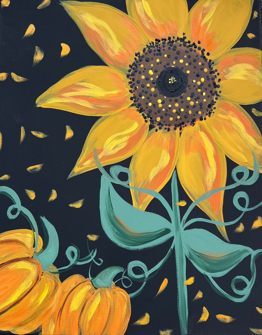 Sunflower and Pumpkin